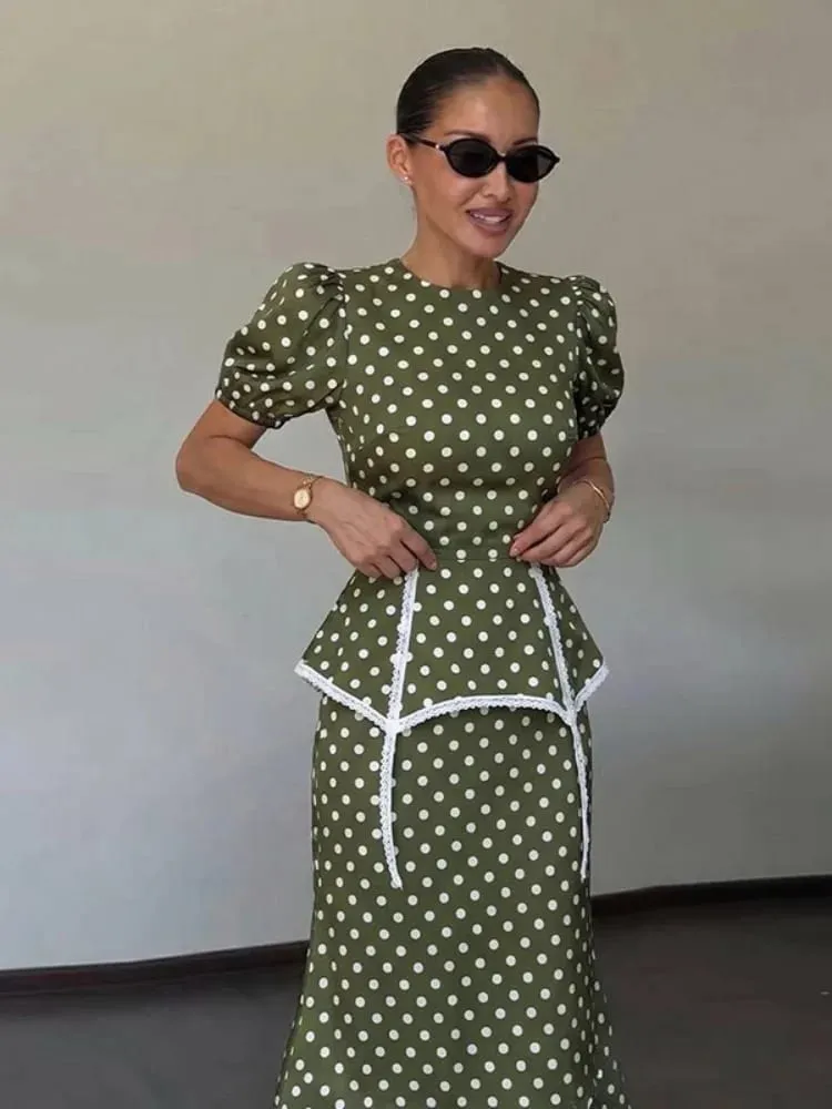 Women Dress Floral Print Satin Choker Neck Puff Sleeve Peplum Waist Maxi Dresses Elegant Vintage Beach Party Bodycon For Ladies