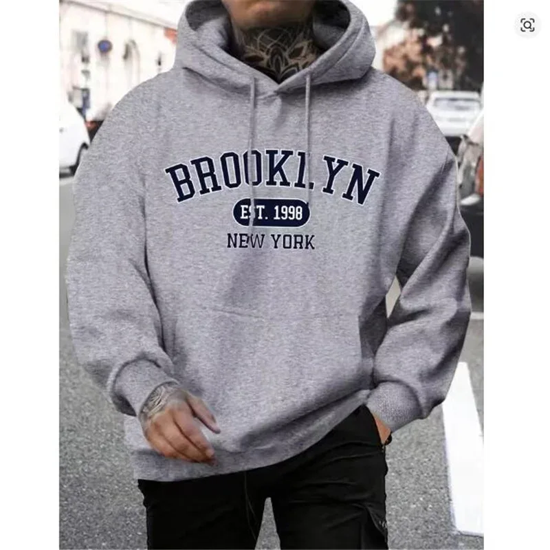 Brooklyn Est 1998 New York impression hommes sweats à capuche Harajuku col rond sweat à capuche mode surdimensionné à capuche automne confortable survêtement