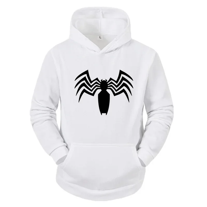 2026 Autumn and Winter New Men's Hoodie Street Fashion Spider Print Sportswear Women's Fleece Casual Fun Hoodie Men's Wear