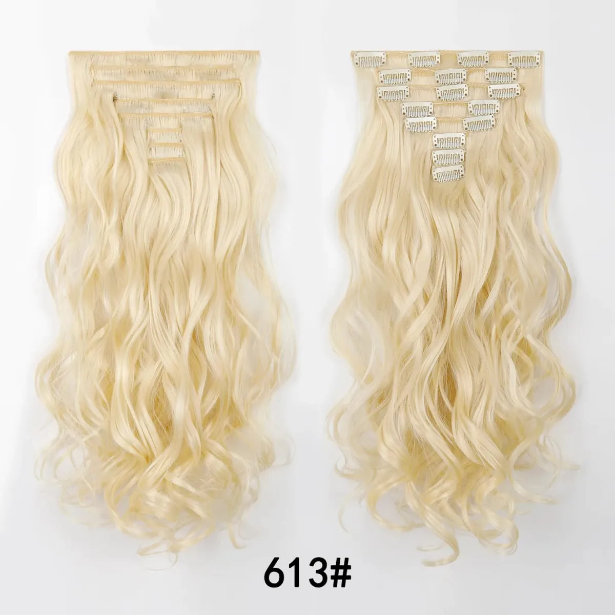 Clip In Hair Extension Curly 24 Inch 8 Pieces Hair Extensions for Women Daily Wear Work & Casual Styling Synthetic Hair Pieces