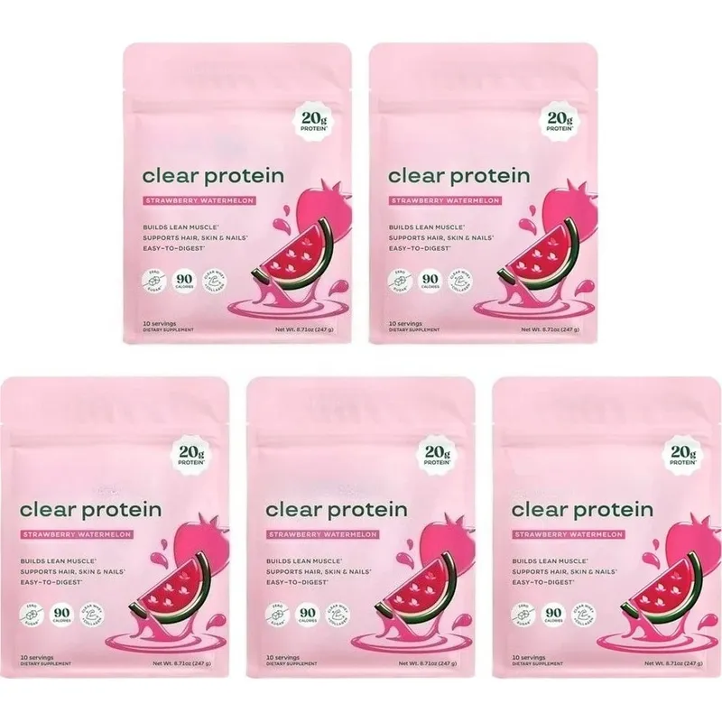 Clear Protein Powder with 20g Protein Per Serving Digestive Enzyme Blend and Bovine Collagen Peptides - 10 Servings