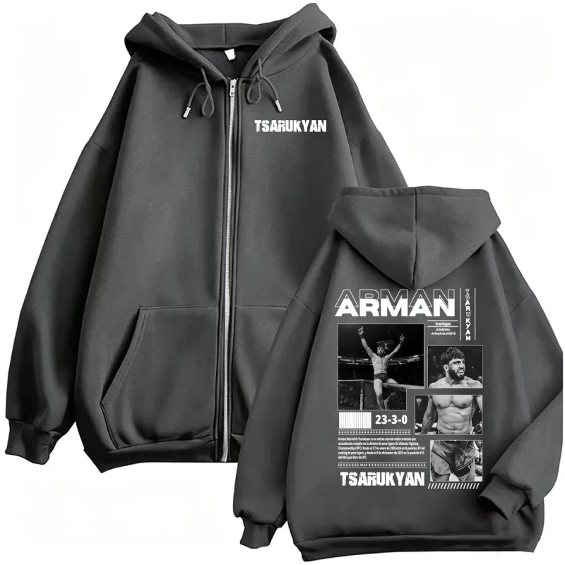 Arman Tsarukyan Ahalkalakets Fan Gifts Sudadera Chaqueta Ropa de Hombre Sudaderas clásicas con Cremallera Casual Manga Larga Cardigan Abrigos