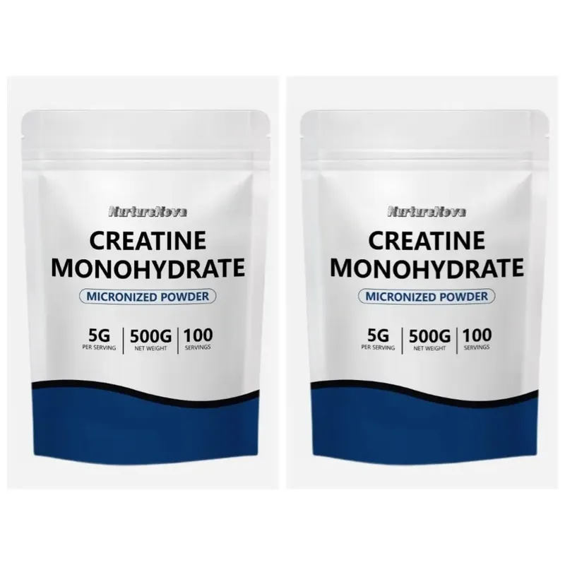 NutureNova Creatine Monohydrate Powder Micronized Gym Strength Training Ingredient for Fitness 100 Servings 500g Net Weight