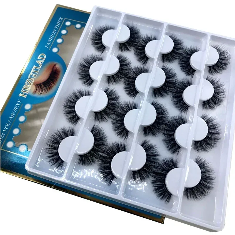12 pairs of Multipack 3D mink false eyelashes handmade soft and fluffy natural eye makeup tool