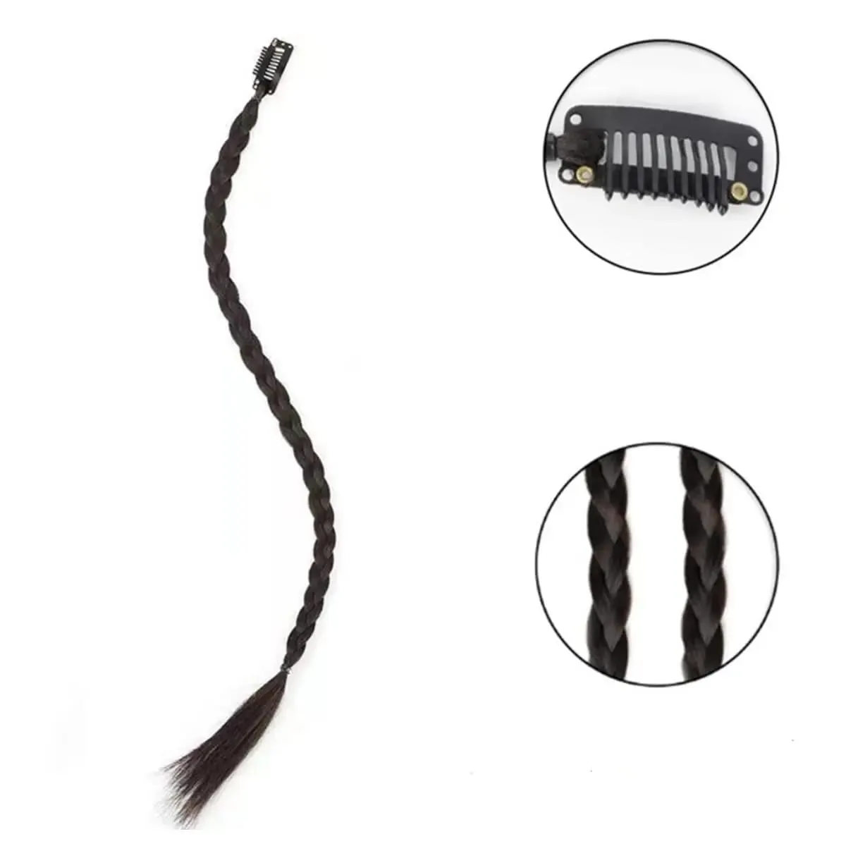 4pcs Synthetic Box Braids Clip In Hair Extensions K-POP Long Hair Braid Extensions For Party Use Y2K Hair Accessories