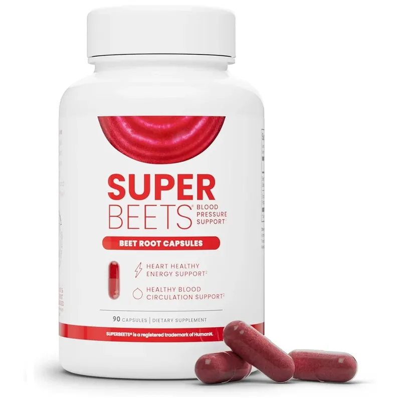 SuperBeets Supplements 1000mg Organic Beet Root Nitric Oxide Capsules - Supports Energy Healthy Circulation Blood Flow - Vegan