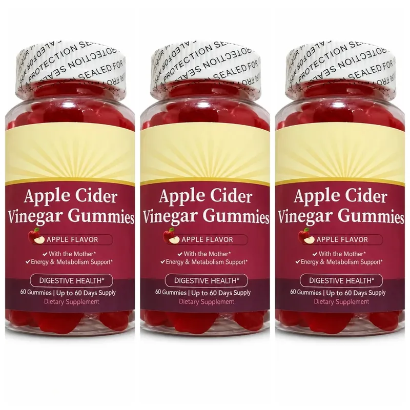Apple Cider Vinegar Gummies with Vitamin B6 B12 & Folate Metabolism & Energy Gut Health Support 60 Gummies — image 9