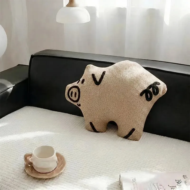 Cute Cartoon Stuffed Animal Cushion Cover Nordic Ins Style Plush Pillow Soft Sofa Living Room Decorative Pillow Case Home Decor