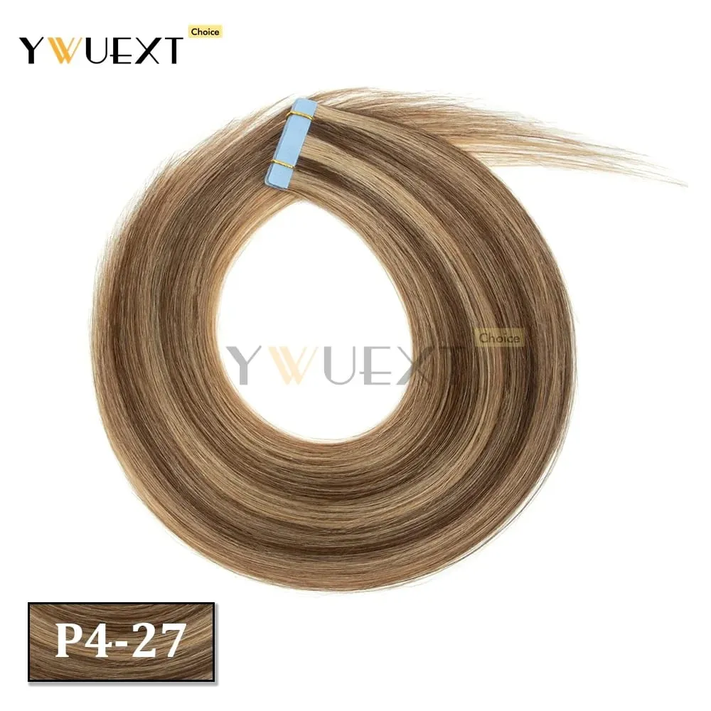 30G-50G Tape in Human Hair Extensions Natural Straight Machine Remy Hair 20pcs/pack Natural Look Hair Easy to Wear for Women