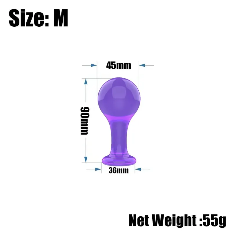 Anal Butt Plug Anal Trainer Sex Toy with Long Pleasure Wand with Tapered Head Unisex Bum Plug for Men Women