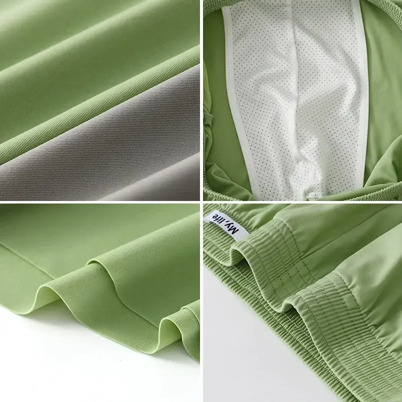 Calzoncillos tipo bóxer sueltos y sedosos de satén de gran tamaño para hombre, ropa interior fina y fresca de seda helada de verano, pantalón con flecha, ropa de dormir sin apariencia, pijamas, bragas 3256812316631462