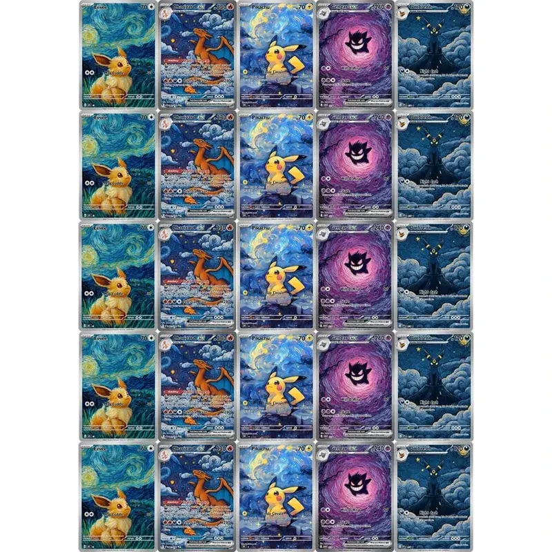 Collection Cards Eevee Gengar Umbreon DIY PTCG Game Cards Shining Creativity Rare Holographic Cards Gift