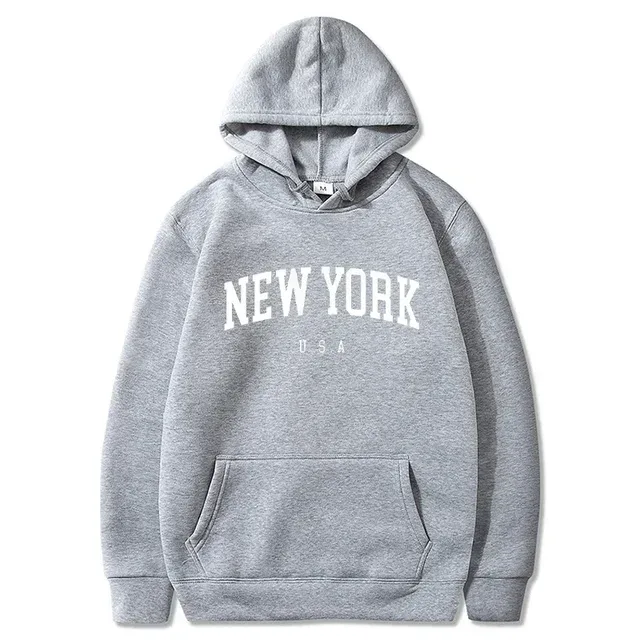 Women New York U.S.A City Hoodies Fashion Letter Printed Graphic Sweatshirts Loose CasuaMen l Harajuku Hooded Pullover Sportwear