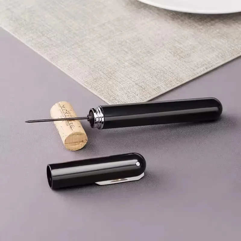 Air Pump Wine Bottle Opener Portable Pen Shape Stainless Steel Pin Air Pressure Red Wine Corkscrew Kitchen Tools Bar Accessories