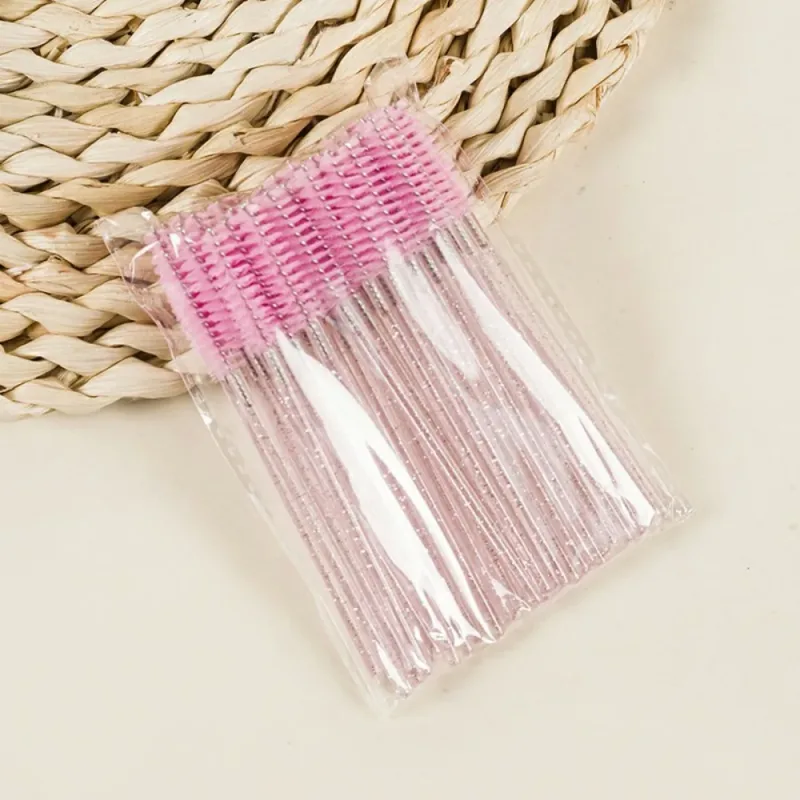 50-100PCS Crystal Eyelash Brush Combs Professional Eye Lash Extension Mascara Wands Makeup Beauty Tool for Eyelashes