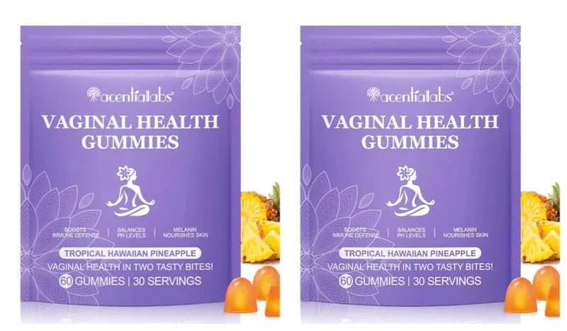 Vaginal Health Gummies PH Balance Support with Vitamin C and Pineapple Fruit Powder Gelatin-Free Daily Wellness 60 Gummies