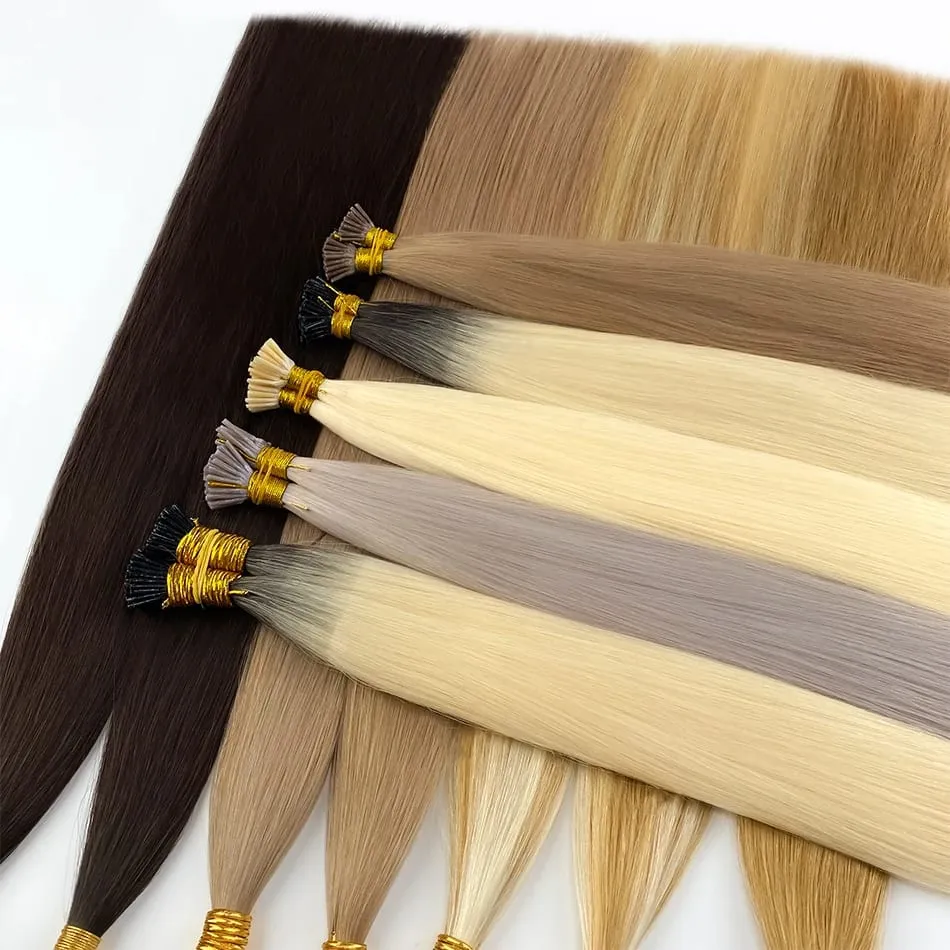 I Tip Human Hair Extensions 50g Straight Fusion Hair 30Inch Keratin Capsule Original Real Natural Hair Blonde Color