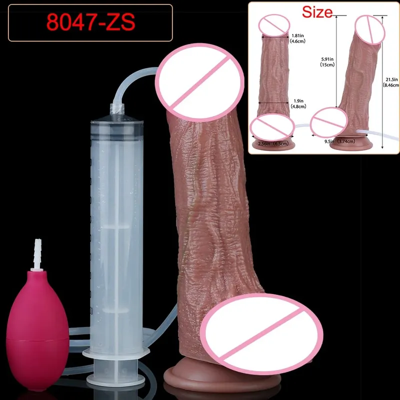 Deep Veins Ultra Squirting Dildo Silicone Skin Touch Long Ejaculating Butt Plug For Men Women G-Spot Stimulate 18+ Sex Toys