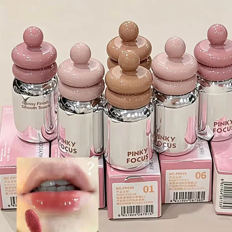 Pinkyfocus Clear Gloss Lip Oil Ενυδατικό γυάλινο φινίρισμα Μη κολλώδες γυμνό σκιά Ιδανικό για στρώσεις για να φωτίζουν τα χείλη
