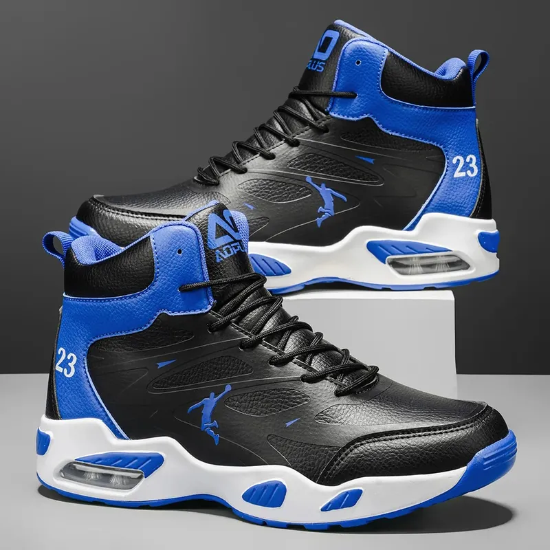 Men's High-Top Basketball Shoes Fashion Air Cushioning Comfortable Non-Slip Breathable Shock-Absorbing Outdoor Activities Sneake