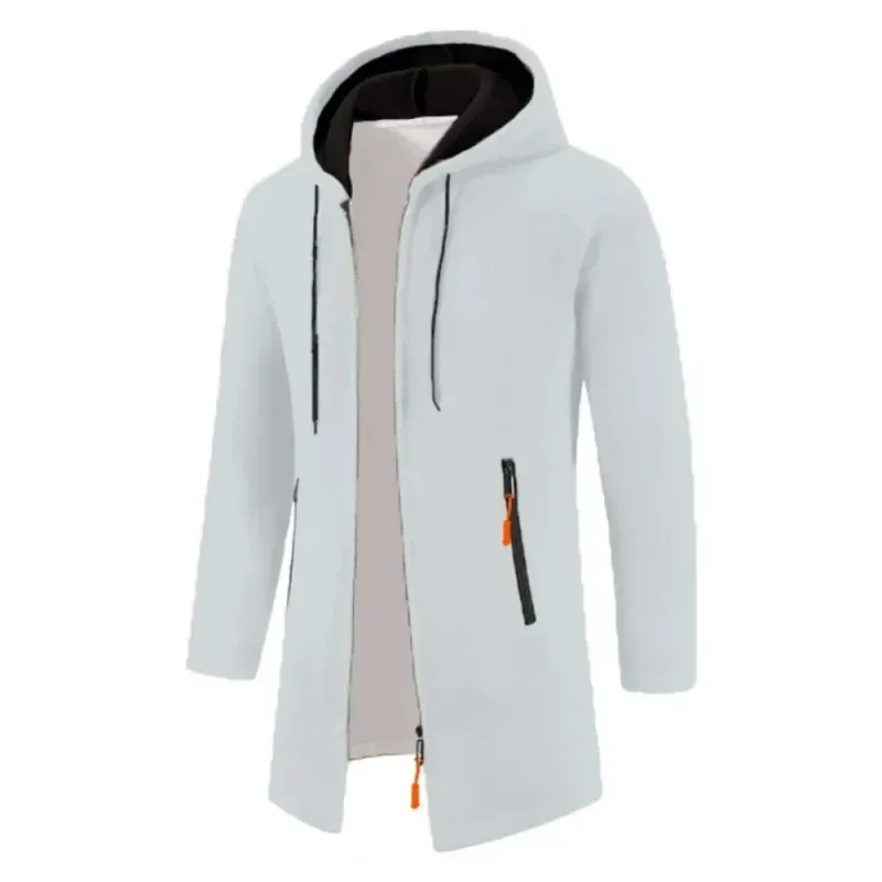 Nuevo suéter con capucha de manga larga para hombre, sudaderas con cremallera, ropa de calle de gran tamaño, chaqueta cálida de Color sólido para otoño, Sudadera con capucha para hombre — image 5