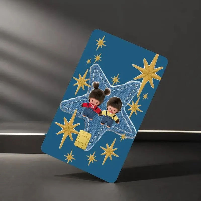 Cute M-MonchhichiS Sticker Film Tape Skin for Credit Card Debit Card Waterproof Stickers