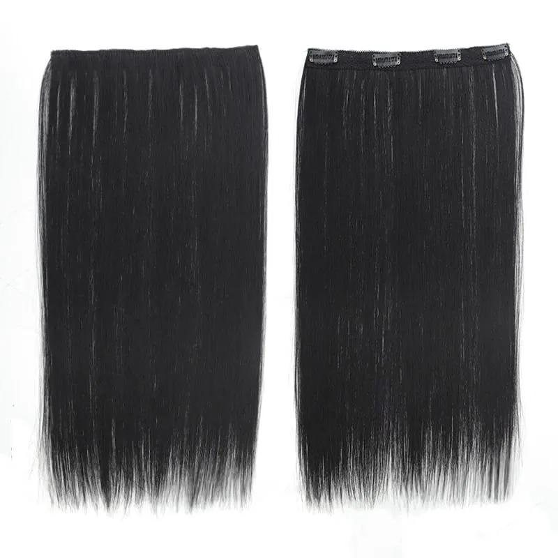 One piece hanging ear dyed synthetic wig piece for women highlighted color hair extensions