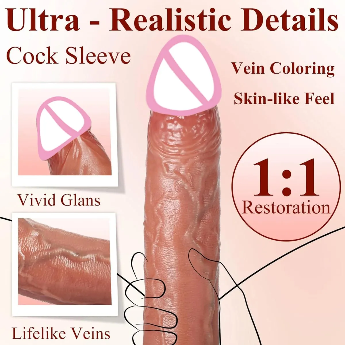 Realistisk 8''Penis Sleeve Sexlegetøj Til Mænd Silikone Penis Kondom Genanvendelig Penis Sleeve Penis Extender Mandlige Par Voksenlegetøj