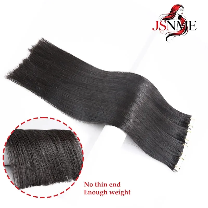 Mini Tape In Hair Extensions Natural Seamless Invisible SKin Remy Tapes in 100% Human Hair Black Brown Blonde For Salon