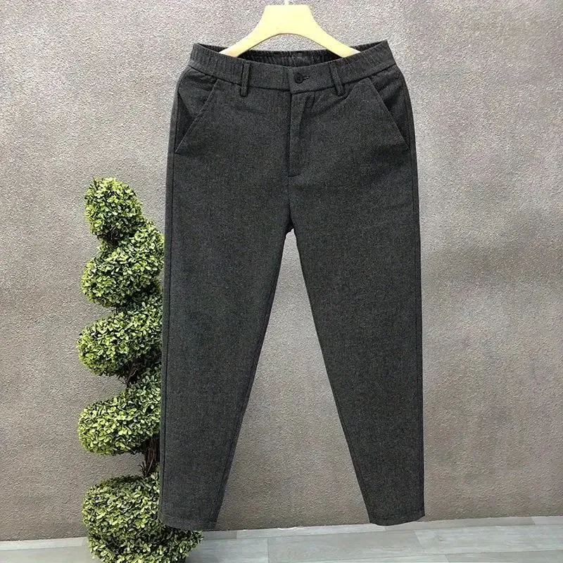 2026 Autumn New Men's Brand Slim Straight Casual Pants Men's Trend Spring and Autumn Black Trousers Men Stretch Jeans Hombre — image 3