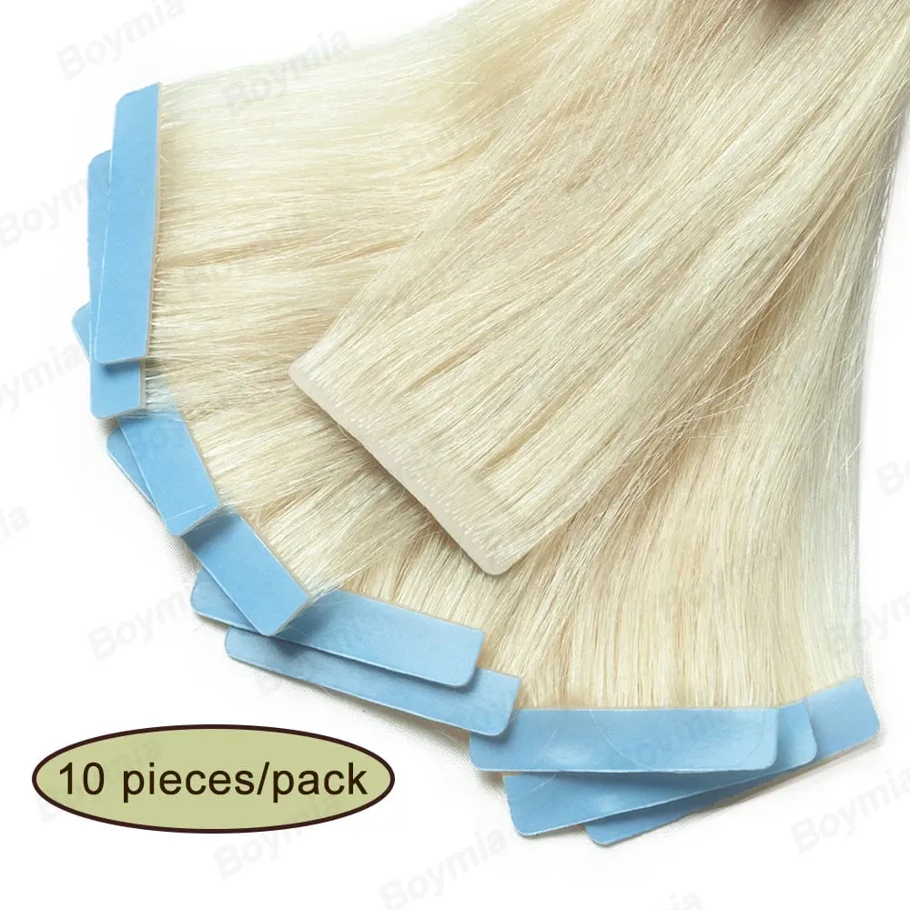 Tiêm Băng trong Phần Mở Rộng Tóc Con Người Băng Vô Hình trong Phần Mở Rộng Tóc 1B Tự Nhiên Liền Mạch PU Sợi Ngang Băng Trên Tóc 10 cái/gói