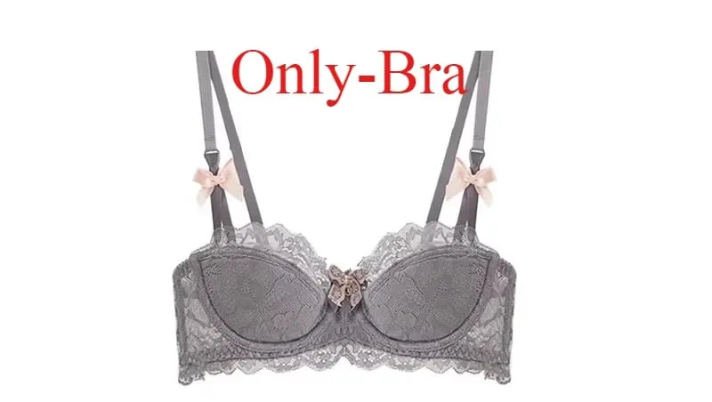 Modest French Pure Desire Bralette AB Cup fulddækkende blonde-bh & sæt lille buste push-up trådløs til buttet pigesløjfe Plus Size