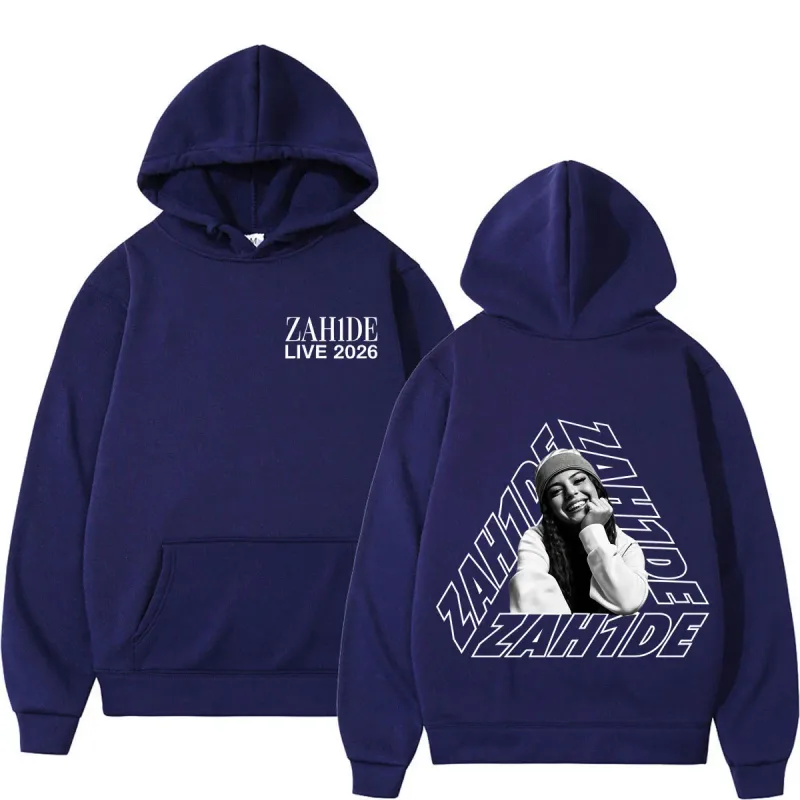 Singer Zahide Tour 2026 Merch Graphic Hoodies Men Women Fashion Autumn and Winter Hip-hop Loose Casual Vintage Sweatshirts Tops