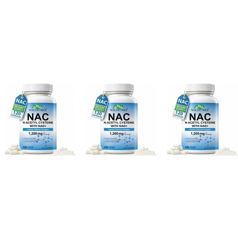 NAC 1150mg NAD+ 50mg Capsules Cellular Defense Complex for Antioxidant Support Immune Health & Energy Production Non‑GMO 120 Ct