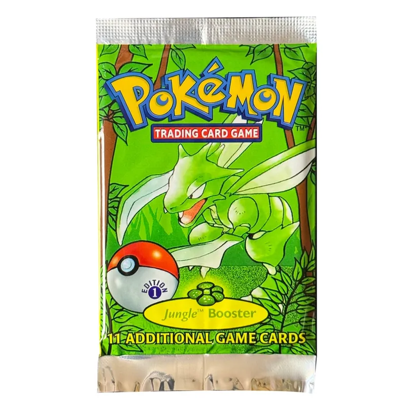 بطاقات وكيل البوكيمون حزمة معززة الغابة الإصدار الأول 11 بطاقة/حزمة Flareon Scyther Wigglytuff حقيبة هدايا بطاقة TCG