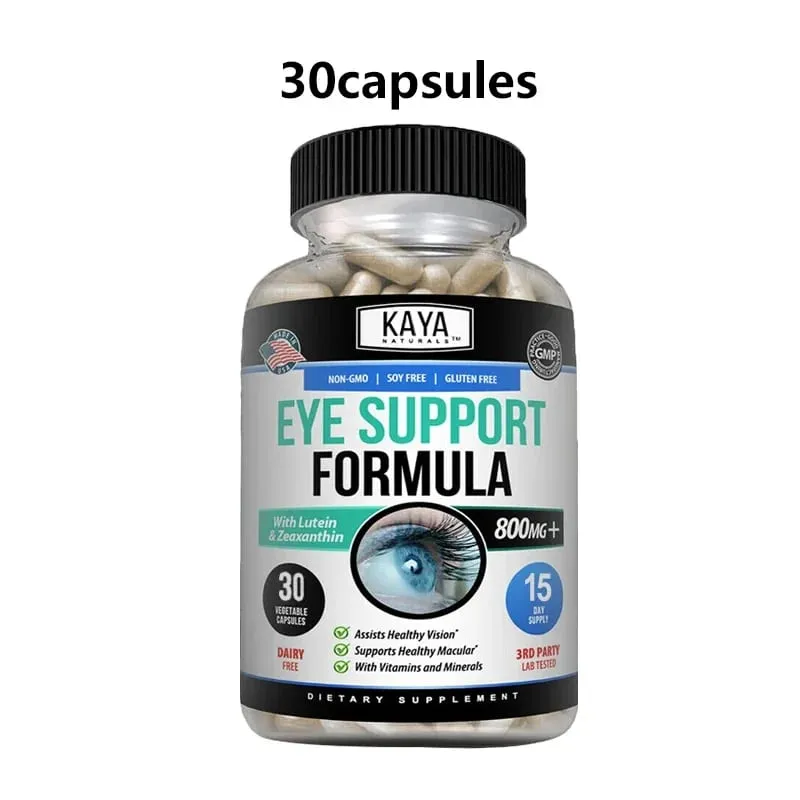 Eye Support Capsules Lutein Bilberry - Improve Vision Health Macula Healthy Macula Blue Light & Eye Fatigue Relief