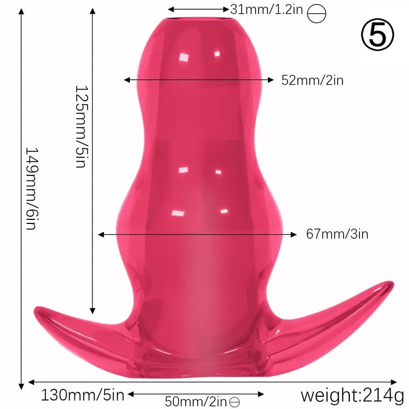 5 Sizes Hollow Anal Plug Insert Anus Dilator Sex Toys For Women Anal Speculum Expander Vagina Butt Plug Dildo Prostate Massager