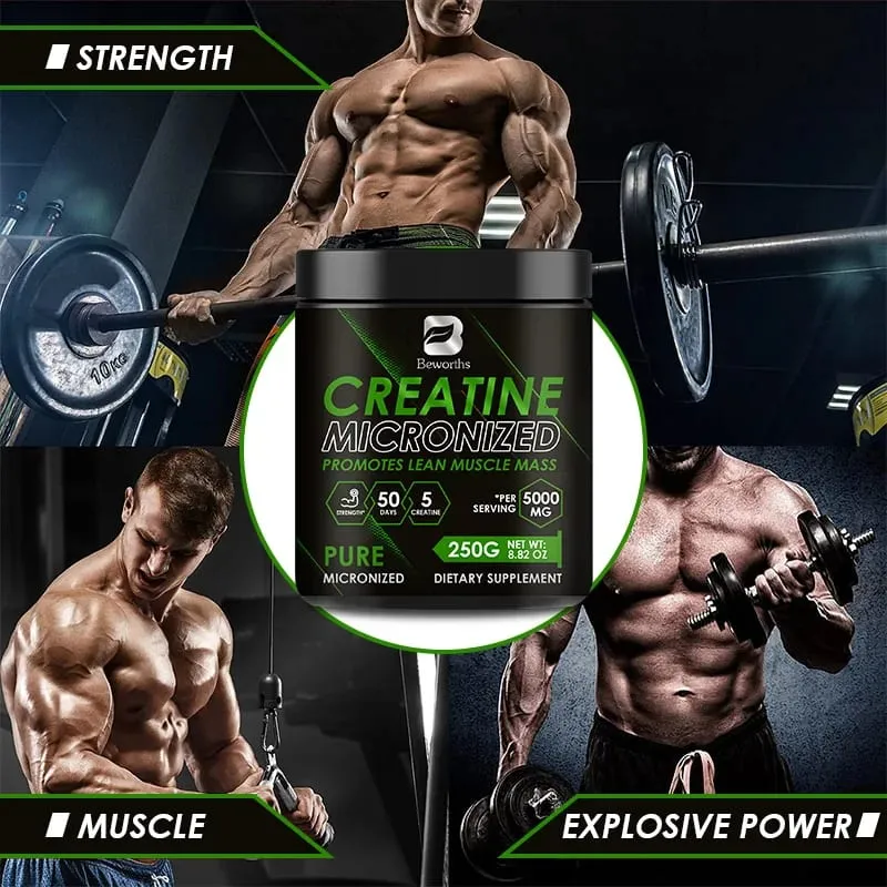 Beworths Creatine Monohydrat Powder 5000Mg untuk Pra Latihan Pembentukan Otot Energi Seluler Kesehatan Kekebalan Otak untuk Gym — image 4