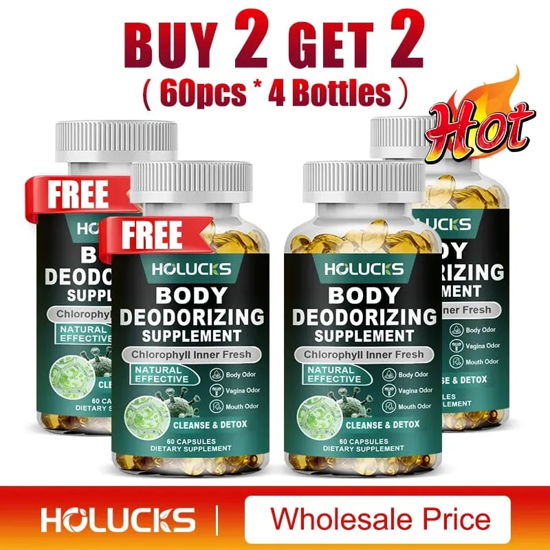 Chlorophyll Capsules Supplement Body Deodorizing Deos & Cleanse Digestion Support for Gut & Skin Health