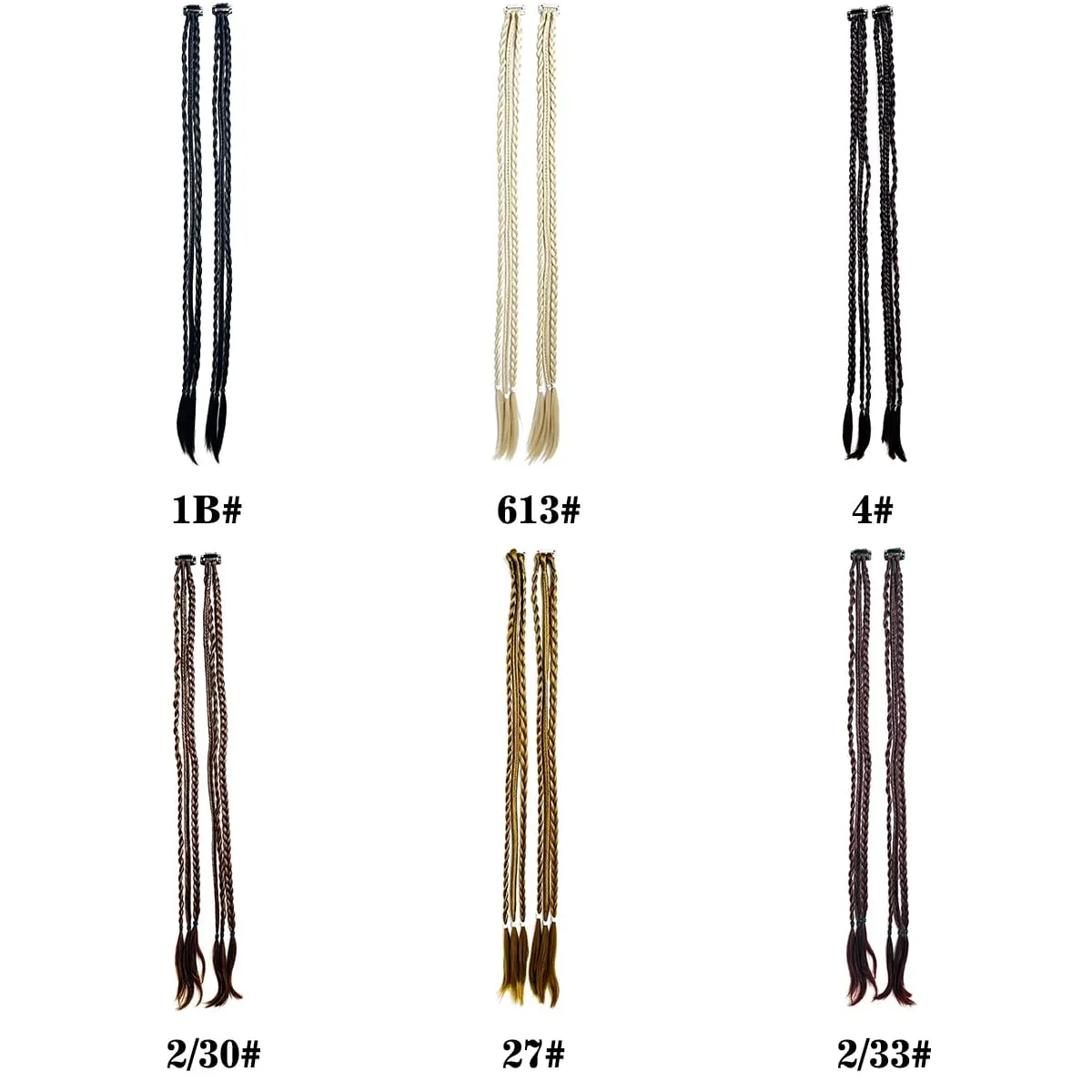 2PCS Synthetic 22"26" Clip In Braids Hair Extensions Braid Ponytail Hairpieces Braided Hair Clip On Braids For Women Daily Party
