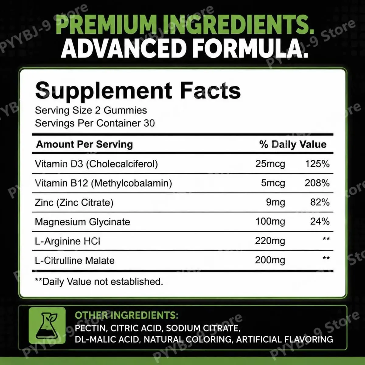 Googeer Men's Endurance Gummies Energy and Vitality Support Blood Flow & Post Training Muscle Recovery Support 60 Count