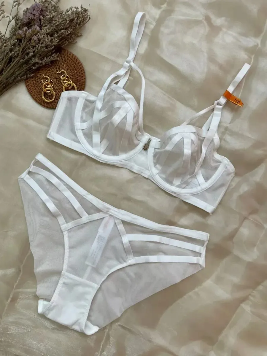 Sexy Lace Lingerie Set for Women Push Up Bra & Panty Set Sheer Mesh Underwear for Special Occasions