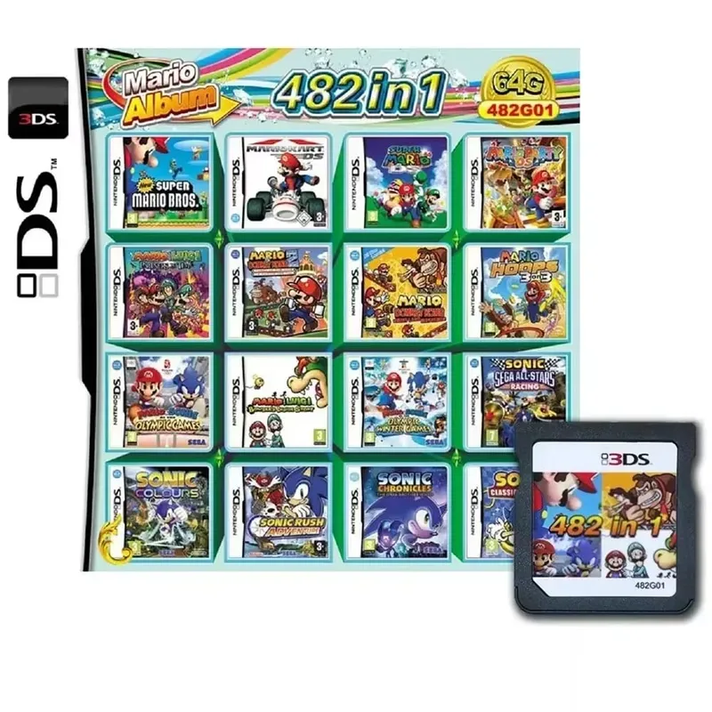 4300 500 520 482 In 1 NDS Multi Game Card Retro Game Cartridge With Box For DS Lite DSi 3DS Game Collection
