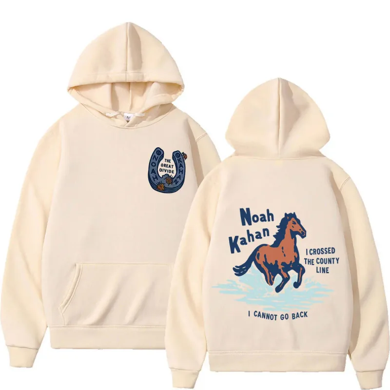 Noah Kahan The Great Divide Tour 2026 Moletons gráficos masculinos e femininos roupas da moda pulôver casual moletom de inverno de grandes dimensões