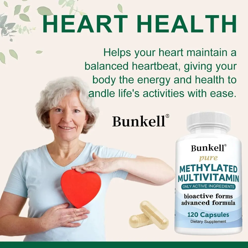 High-potency Methylated Multivitamin Supplement with Vitamins C D B12 To Support Energy and Focus and Maintain Heart Health