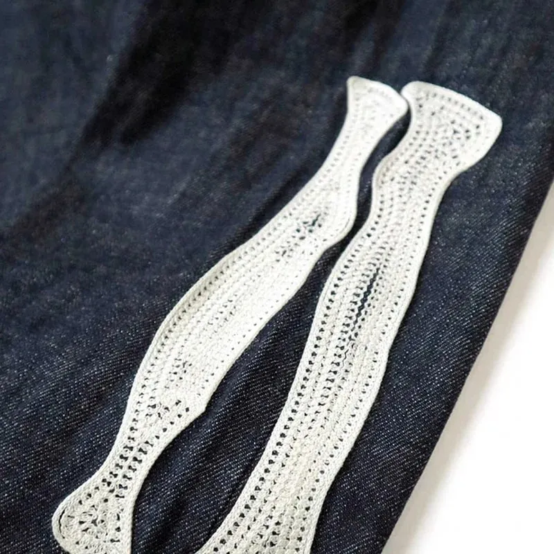 Japan Style New Arrival KAPITAL Hirata Kazuhiro Bone Skeleton Embroidered Pattern Casual Jeans for Men