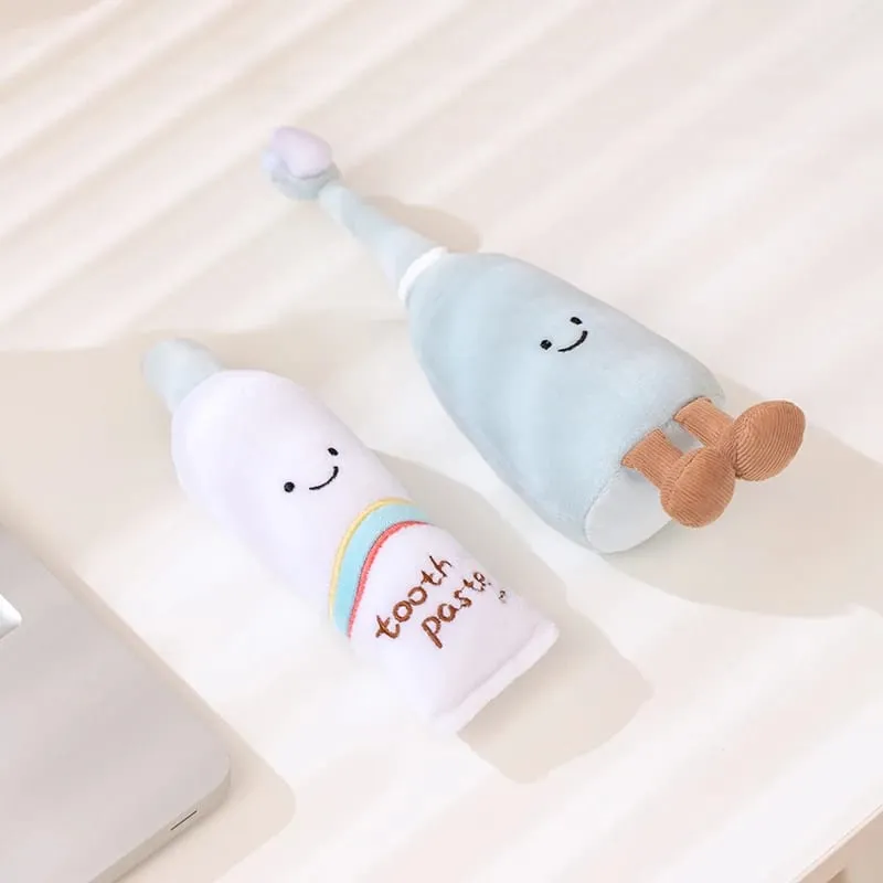 Cute Oral Plush Humanoid Toy White Tooth Toothpaste Toothbrush Smiling Plushie Home Decor Prop Gift