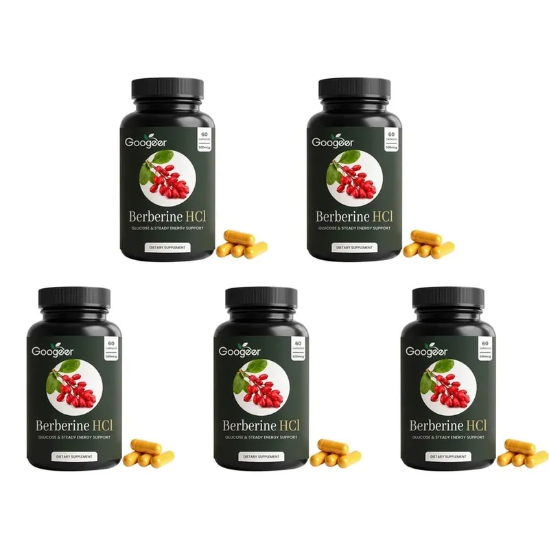 Googeer Berberine HCl Capsules Support Glucose Homeostasis and Steady Energy Plus Immune Support and Gut Health 60 Capsules