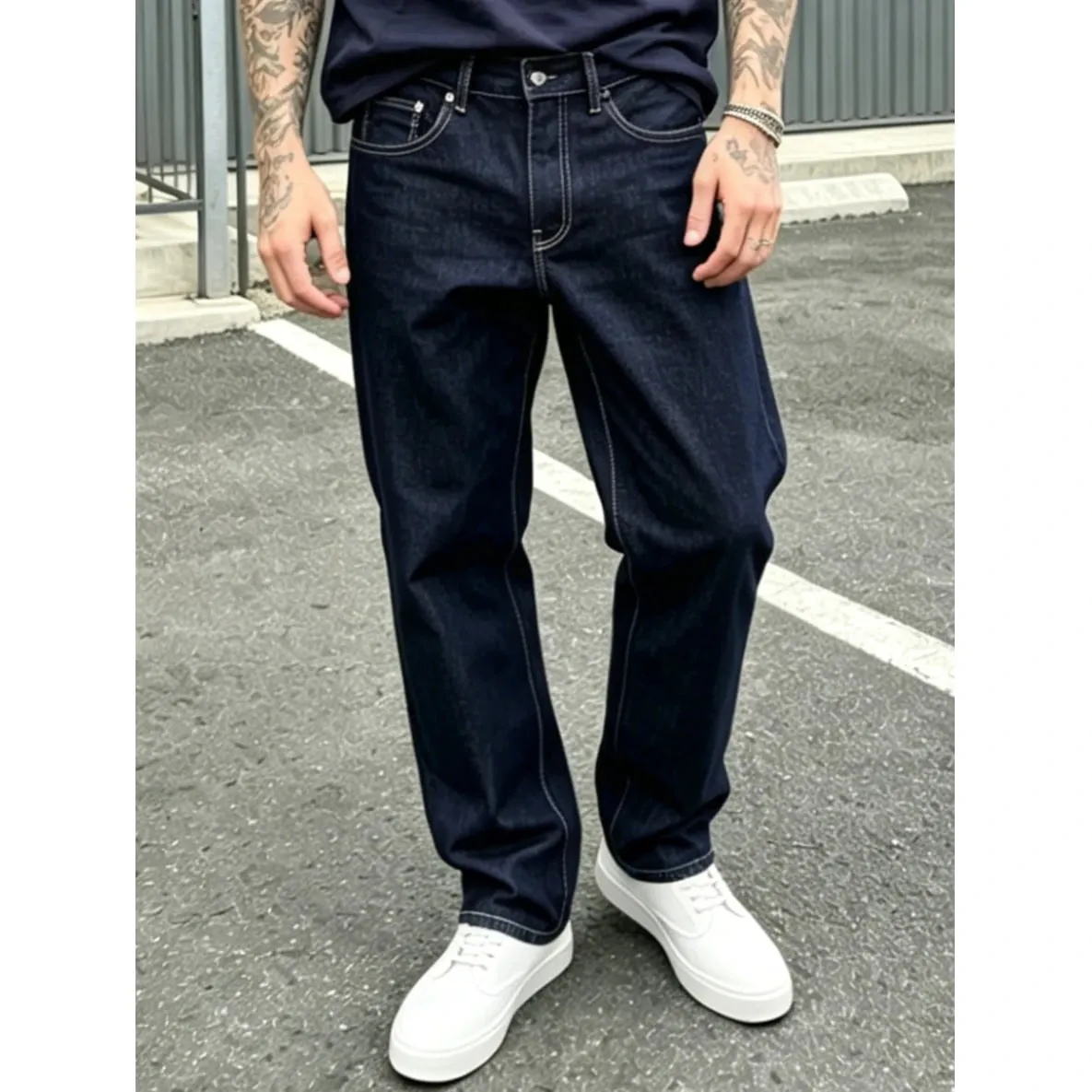 Classic Men Jeans Pure Color Stretch Skinny Man Pants Comfort Denim Straight Fit Minimalist Street High Quality