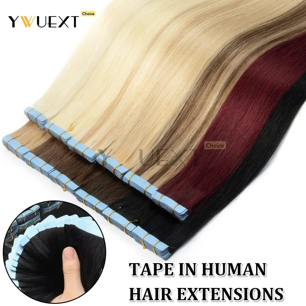30G-50G Invisible Tape in Human Hair Extensions Machine Remy Natural Straight Hair 20pcs/pack Natural Look Hair Easy Application